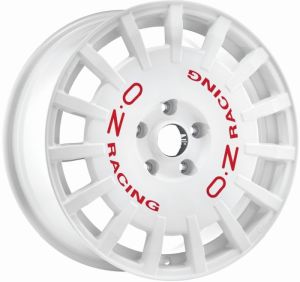 OZ RALLY RACING White with red letters Wheel 8x17 - 17 inch 5x114,3 bold circle