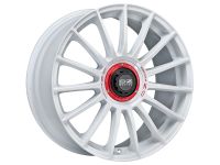 OZ SUPERTURISMO EVOLUZIONE WRC WHITE + RED LET. Wheel 8x18 - 18 inch 5x112 bold circle