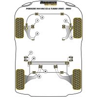 Powerflex Black Series  fits for Porsche 944 inc S2 & Turbo (1985 - 1991) Front Wishbone Rear Bush