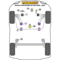 Powerflex Road Series fits for Renault Clio III Sport 197/200 (2005 - 2012) Front Arm Rear Bush Caster Offset